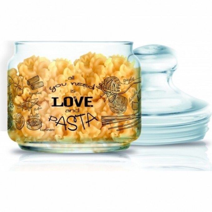 Банка для сыпучих продуктов LUMINARC LOVE PASTA PLANO со стеклянной крышкой 0.5 л P7806 Банка для сыпучих продуктов LUMINARC LOVE PASTA PLANO со стеклянной крышкой 0.5 л P7806