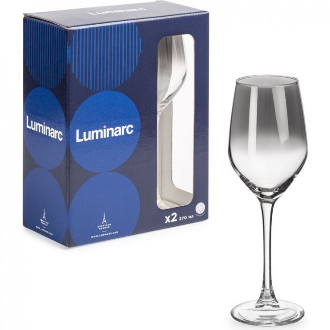Набор бокалов для вина LUMINARC CELESTE (СЕРЕБРЯНАЯ ДЫМКА) 270 мл, 2 шт O0229 Набор бокалов для вина LUMINARC CELESTE (СЕРЕБРЯНАЯ ДЫМКА) 270 мл, 2 шт O0229
