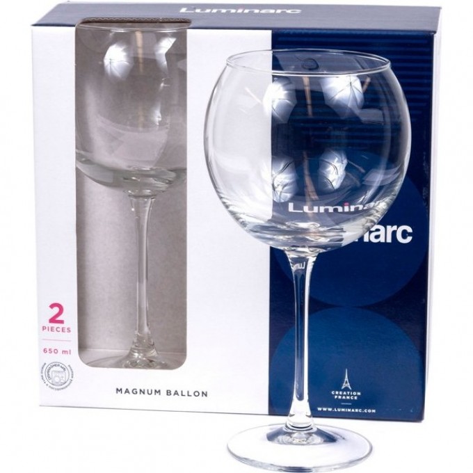 Набор бокалов для вина LUMINARC MAGNUM BALLON 650 мл, 2 шт P5515 Набор бокалов для вина LUMINARC MAGNUM BALLON 650 мл, 2 шт P5515