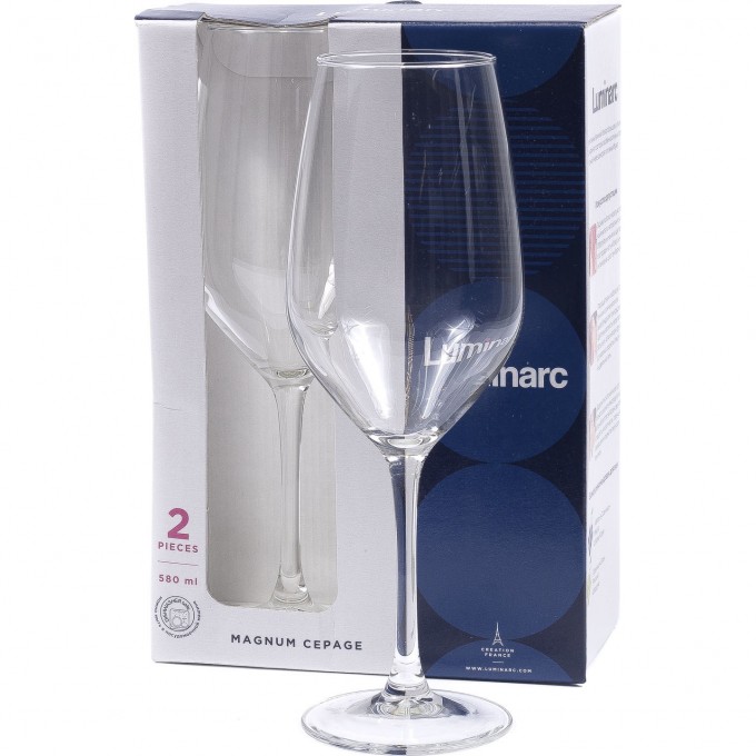 Набор бокалов для вина LUMINARC MAGNUM CEPAGE 580 мл, 2 шт P3163 Набор бокалов для вина LUMINARC MAGNUM CEPAGE 580 мл, 2 шт P3163