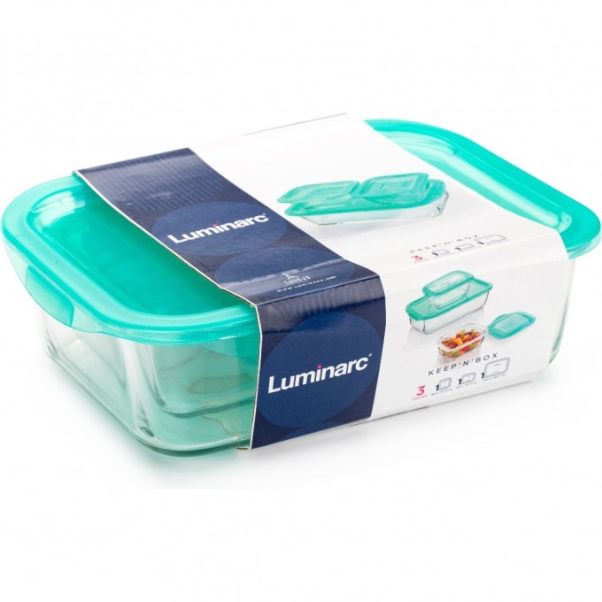 Набор контейнеров стеклянных LUMINARC KEEP'N'BOX 3 шт Q4177 Набор контейнеров стеклянных LUMINARC KEEP'N'BOX 3 шт Q4177