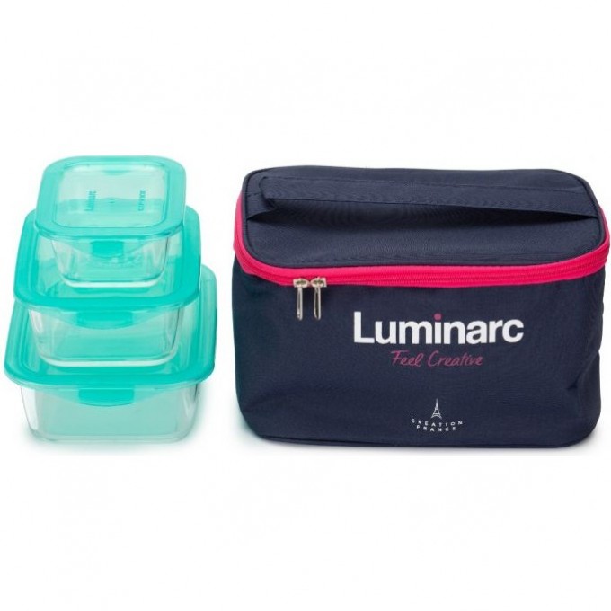Набор LUMINARC KEEP'N'BOX 3 предмета + термосумка (синяя) в подарок Q1978 Набор LUMINARC KEEP'N'BOX 3 предмета + термосумка (синяя) в подарок Q1978