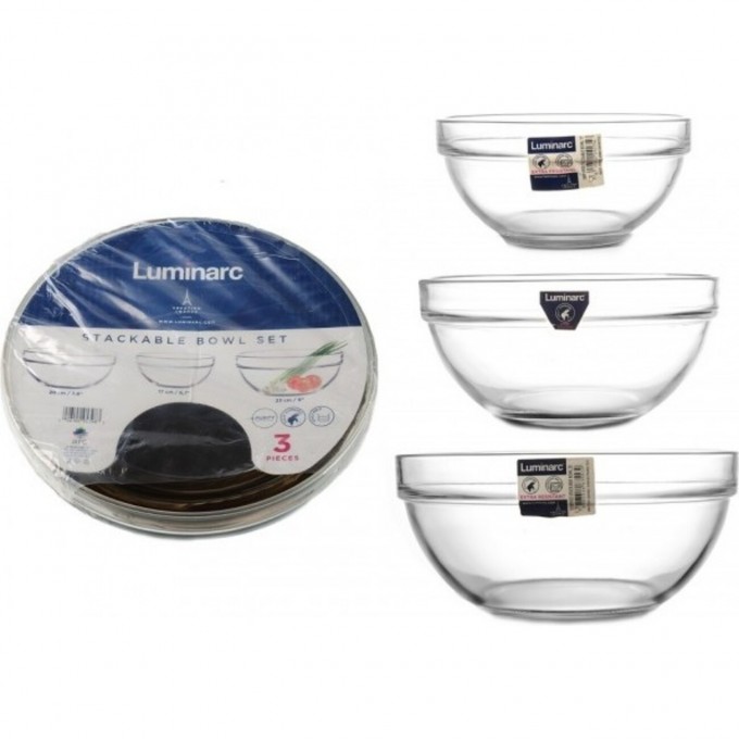 Набор салатников LUMINARC STACKABLE 3 шт D9001 Набор салатников LUMINARC STACKABLE 3 шт D9001