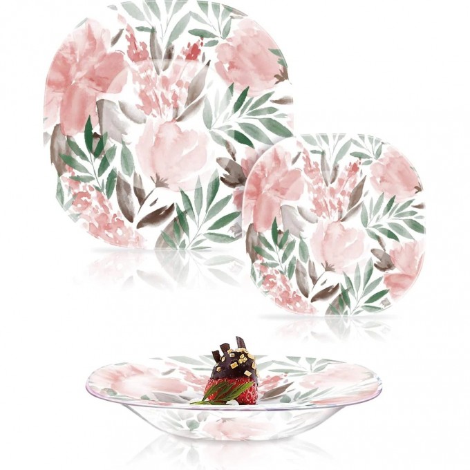 Сервиз LUMINARC CARINA FLOWER PAD ROSE 18 предметов V1321 Сервиз LUMINARC CARINA FLOWER PAD ROSE 18 предметов V1321