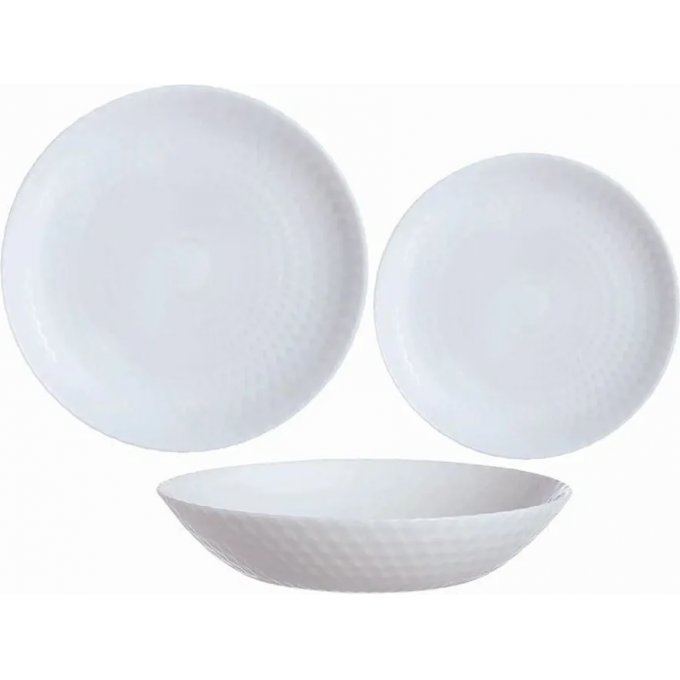 Сервиз столовый LUMINARC PAMPILLE WHITE , 18 предметов, белый Q6153 Сервиз столовый LUMINARC PAMPILLE WHITE , 18 предметов, белый Q6153