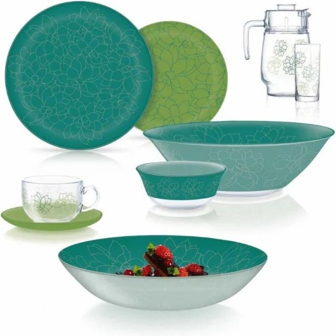 Столовый сервиз LUMINARC SIMPLY FLEURS DE BACH (ФЛЕР ДЕ БАХ) 44 предмета V2714 Столовый сервиз LUMINARC SIMPLY FLEURS DE BACH (ФЛЕР ДЕ БАХ) 44 предмета V2714